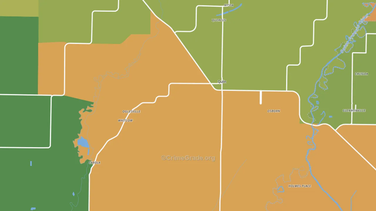 Qulin, MO Map of Drug-Related Crime Rates