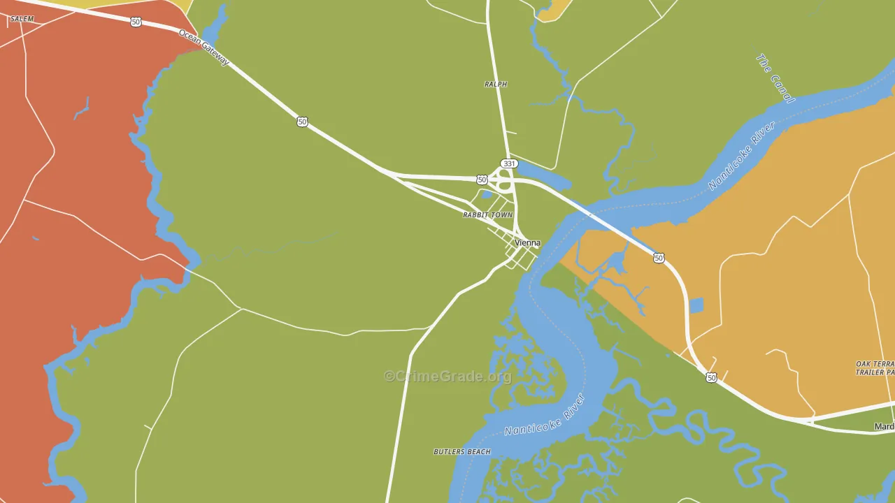 Rabbit Town, MD Map of Drug-Related Crime Rates