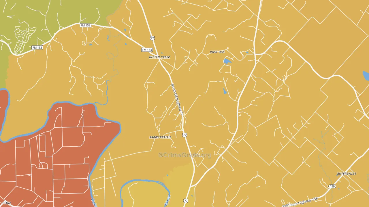 Rabbs Prairie, TX Map of Drug-Related Crime Rates