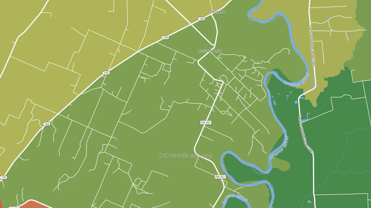 Raccoon Bend, TX Map of Drug-Related Crime Rates