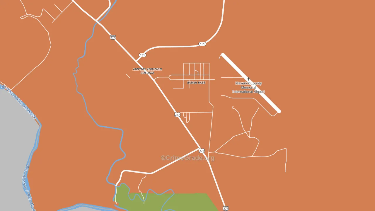 Radar Base, TX Map of Drug-Related Crime Rates