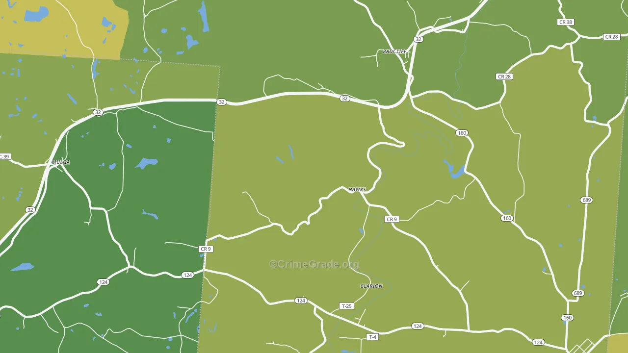Radcliff, OH Map of Drug-Related Crime Rates