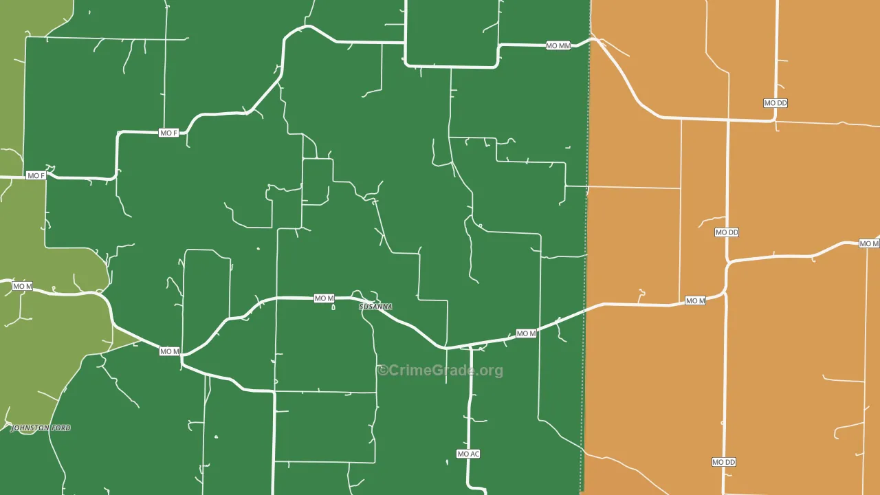 Rader, MO Map of Drug-Related Crime Rates