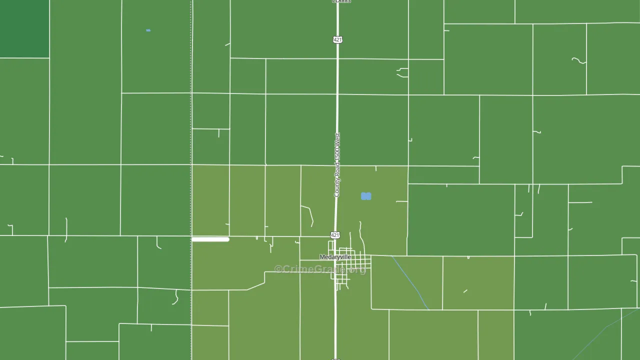 Radioville, IN Map of Drug-Related Crime Rates