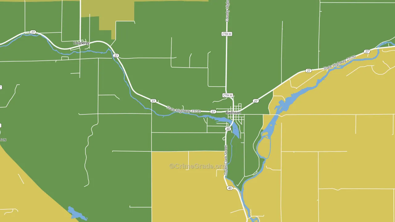 Radisson, WI Map of Drug-Related Crime Rates