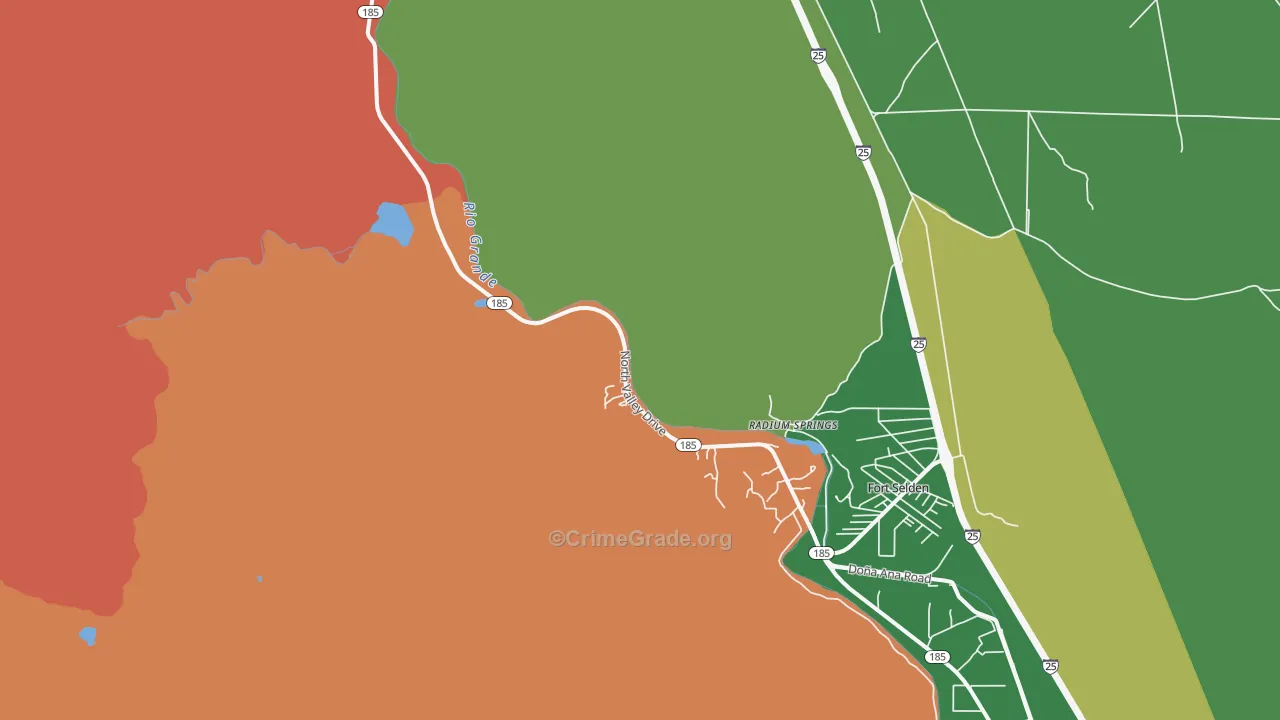 Radium Springs, NM Map of Drug-Related Crime Rates