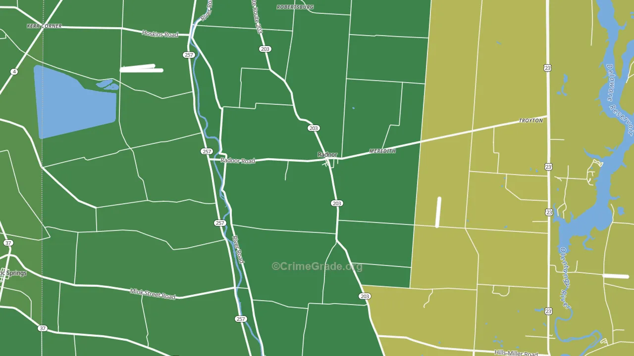 Radnor, OH Map of Drug-Related Crime Rates