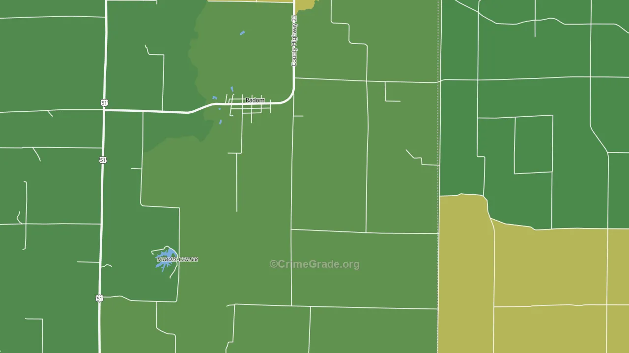 Radom, IL Map of Drug-Related Crime Rates