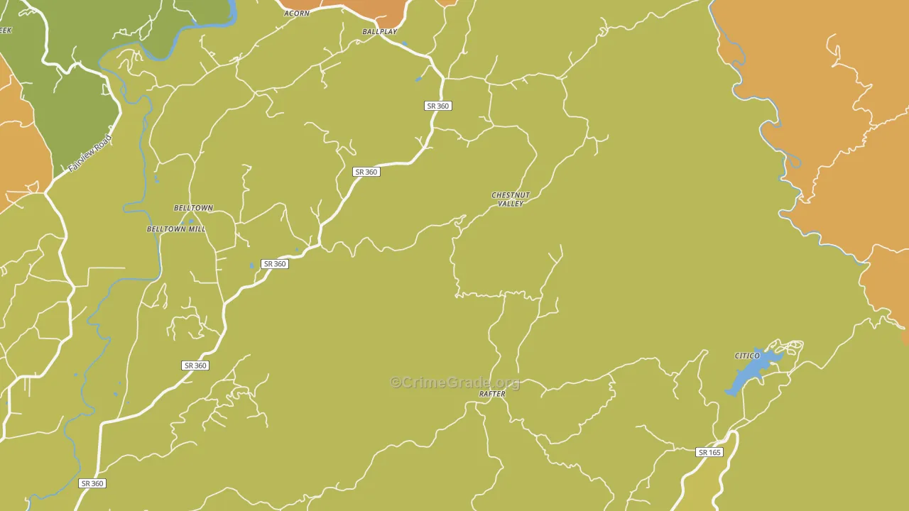 Rafter, TN Map of Drug-Related Crime Rates