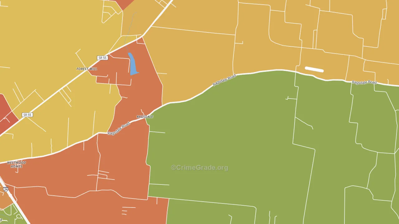 Ragsdale, TN Map of Drug-Related Crime Rates