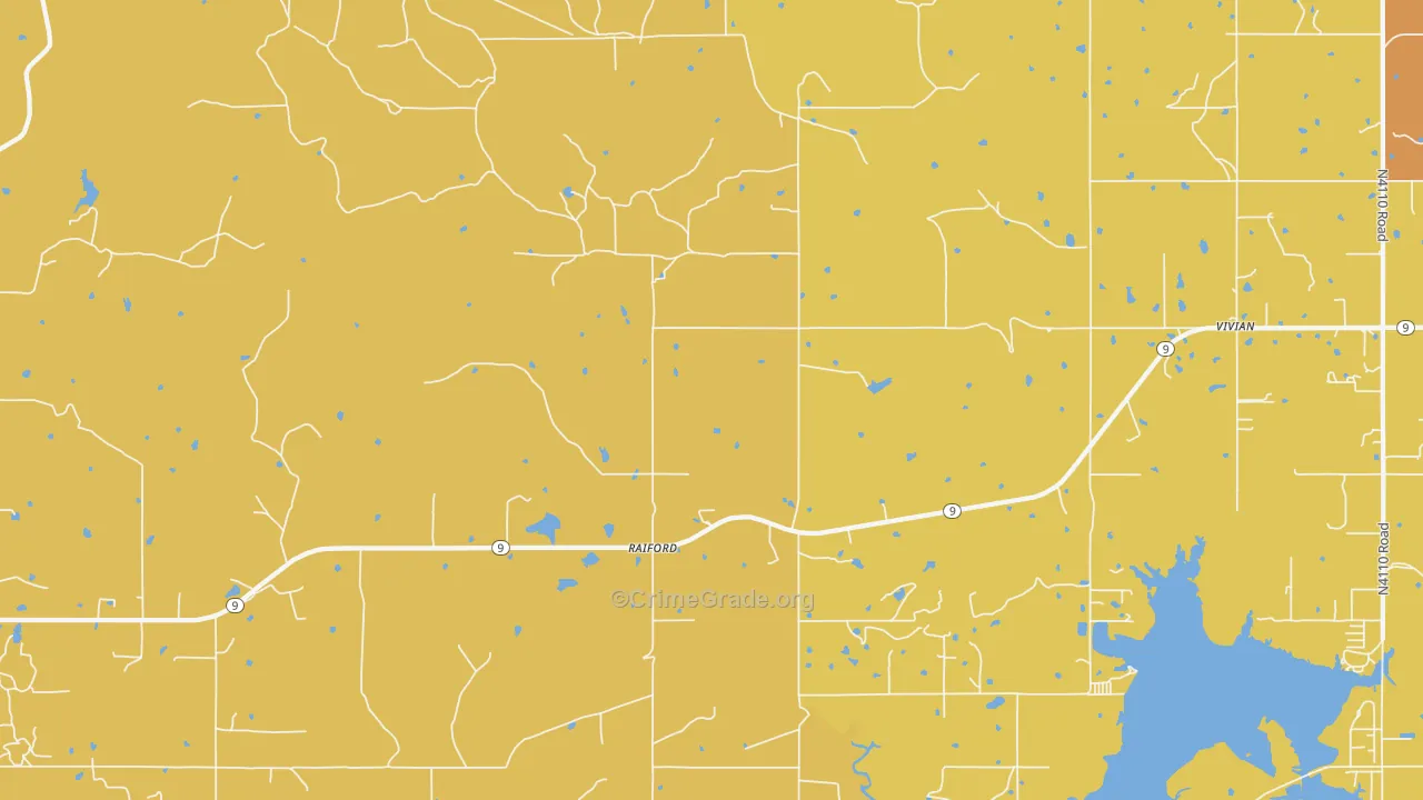 Raiford, OK Map of Drug-Related Crime Rates