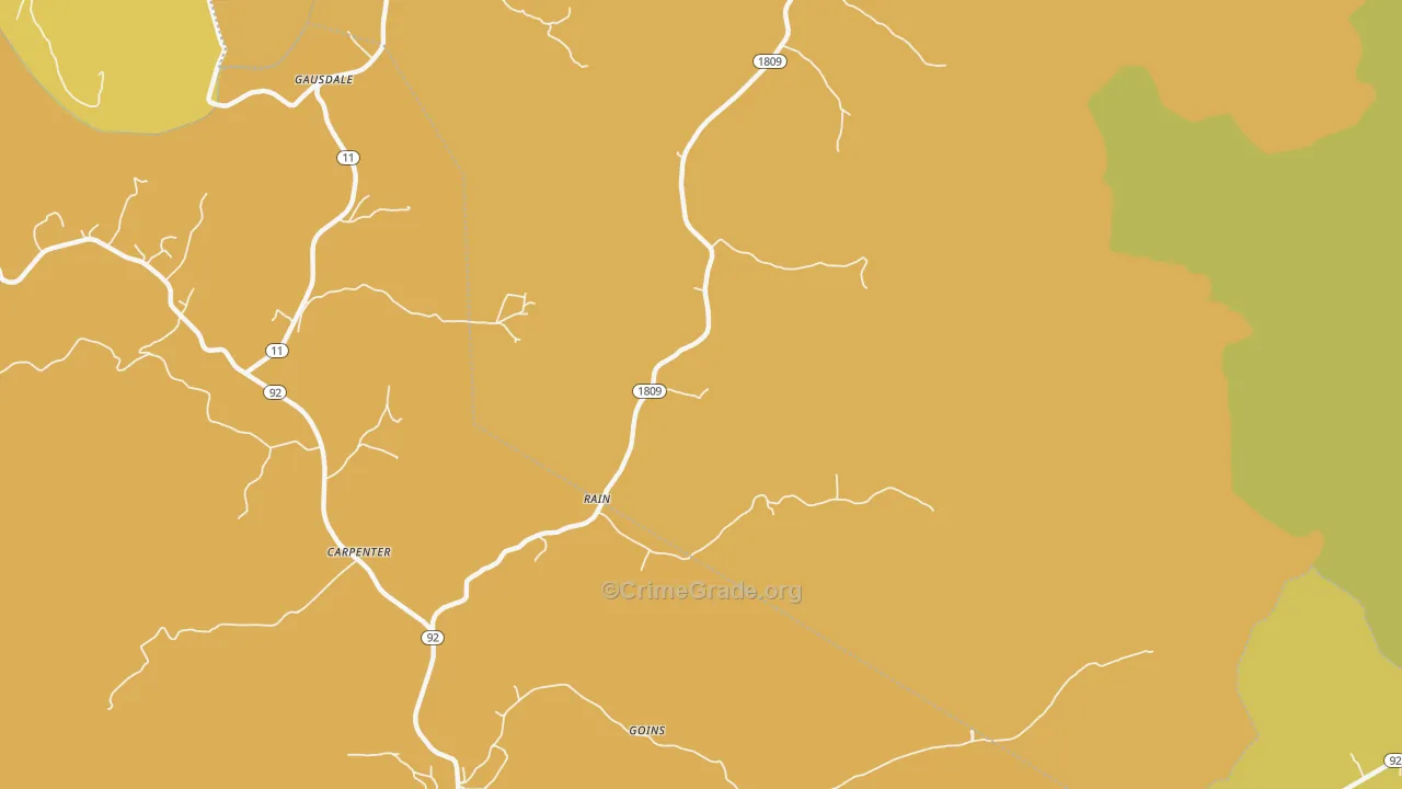 Rain, KY Map of Drug-Related Crime Rates