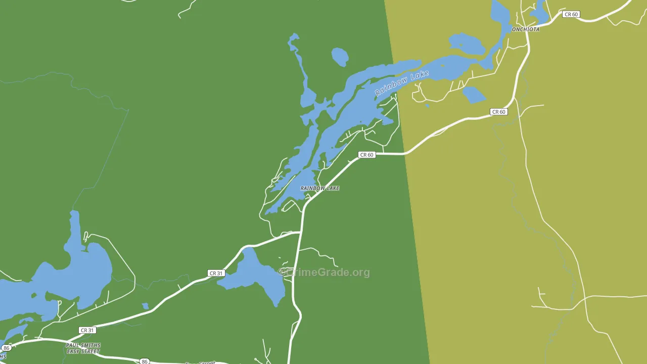 Rainbow Lake, NY Map of Drug-Related Crime Rates