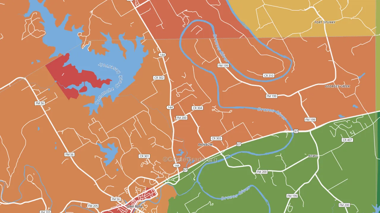 Rainbow, TX Map of Drug-Related Crime Rates