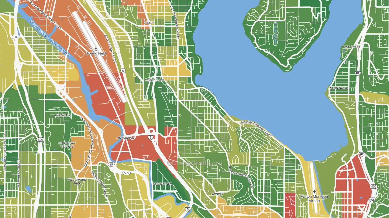 Rainier Beach, Seattle, WA Map of Drug-Related Crime Rates