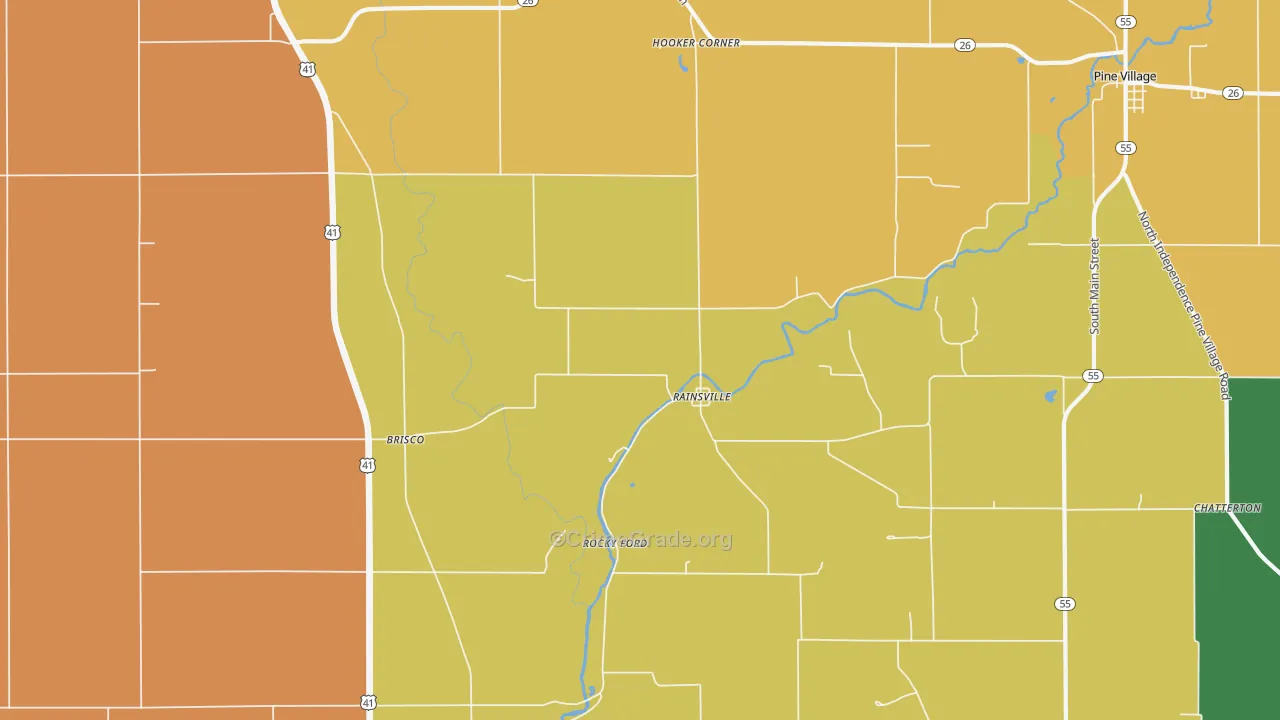 Rainsville, IN Map of Drug-Related Crime Rates