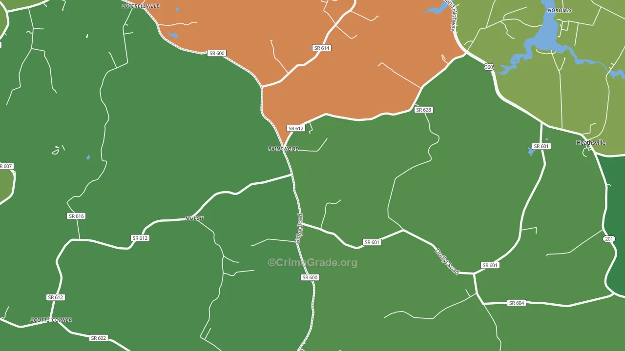 Rainswood, VA Map of Drug-Related Crime Rates