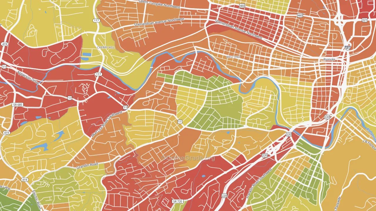 Raleigh Court, Roanoke, VA Map of Drug-Related Crime Rates