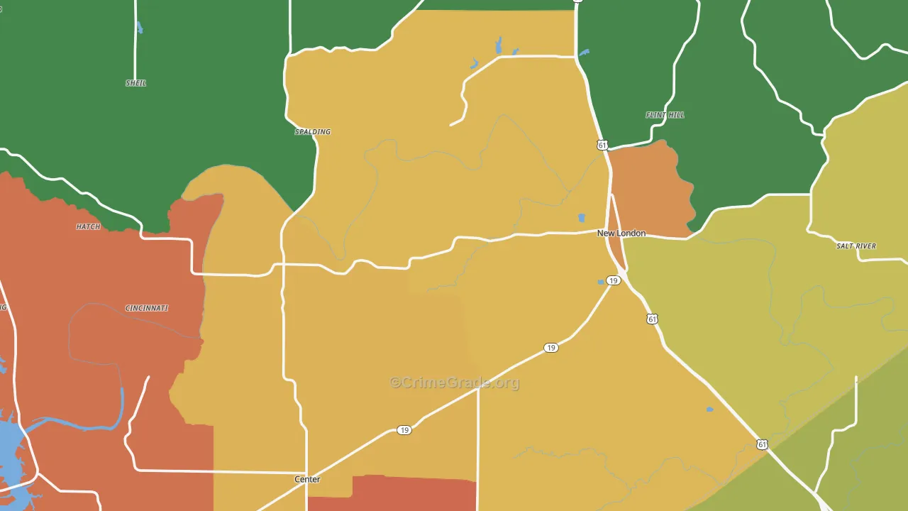 Ralls County, MO Map of Drug-Related Crime Rates
