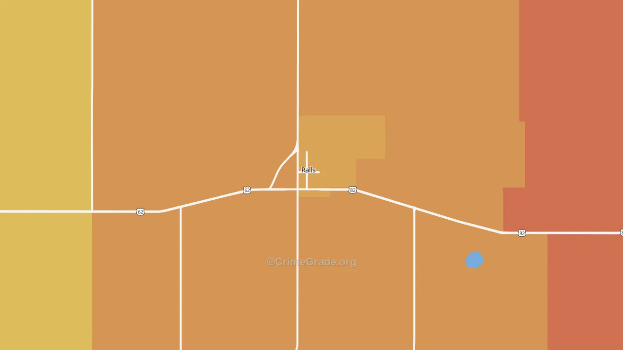 Ralls, TX Map of Drug-Related Crime Rates