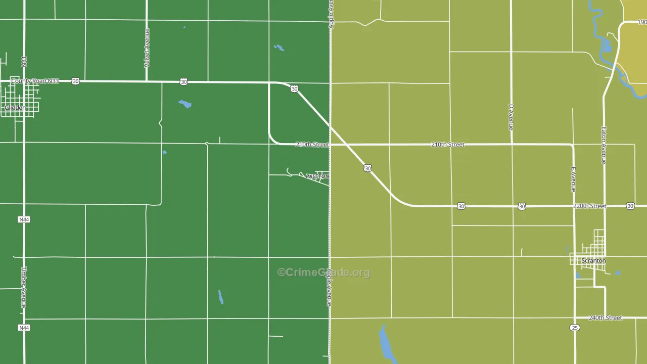 Ralston, IA Map of Drug-Related Crime Rates