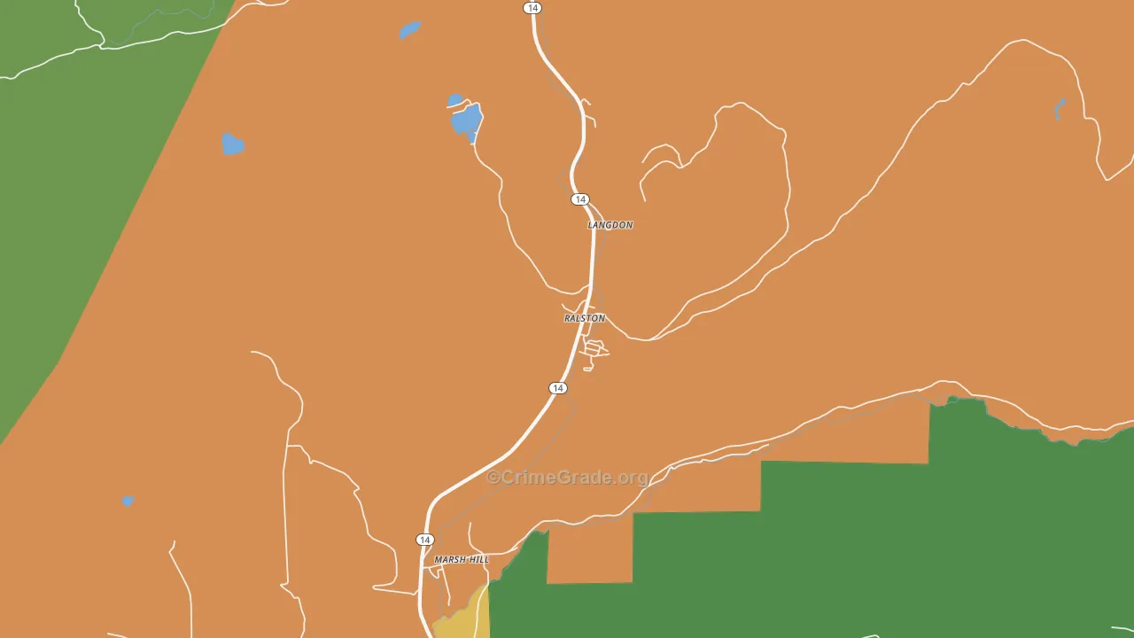 Ralston, PA Map of Drug-Related Crime Rates