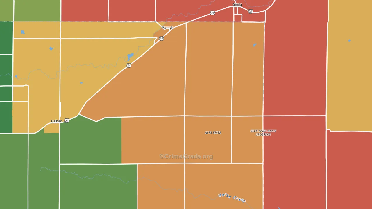 Ramah, CO Map of Drug-Related Crime Rates