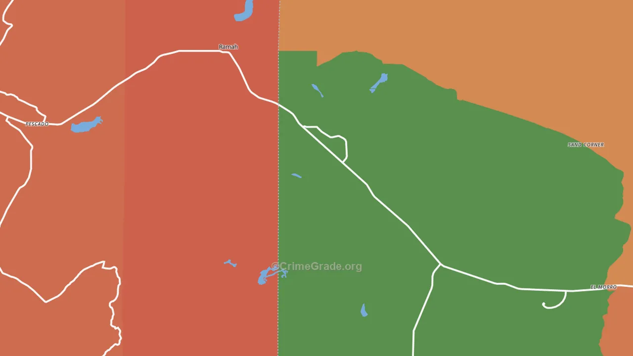 Ramah, NM Map of Drug-Related Crime Rates