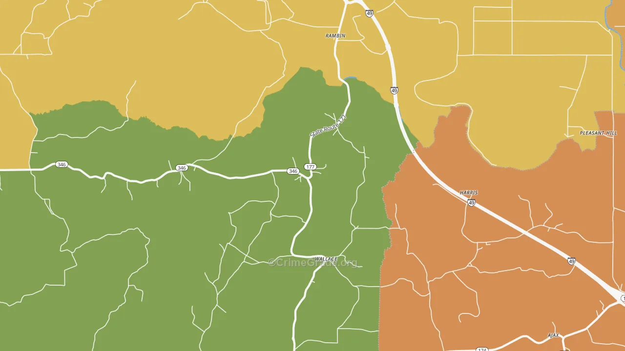 Rambin, LA Map of Drug-Related Crime Rates