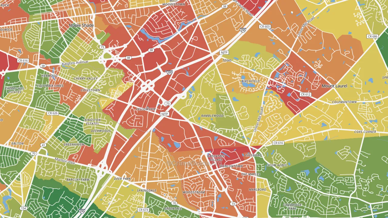 Ramblewood, NJ Map of Drug-Related Crime Rates
