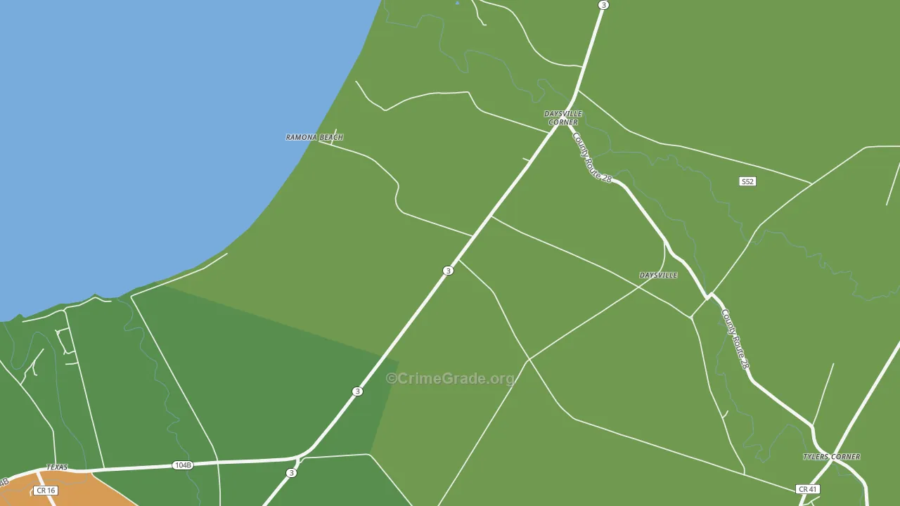 Ramona Beach, NY Map of Drug-Related Crime Rates