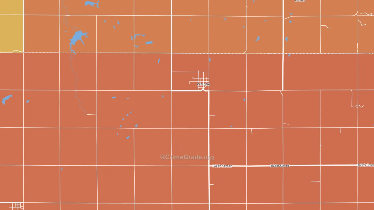 Ramona, KS Map of Drug-Related Crime Rates