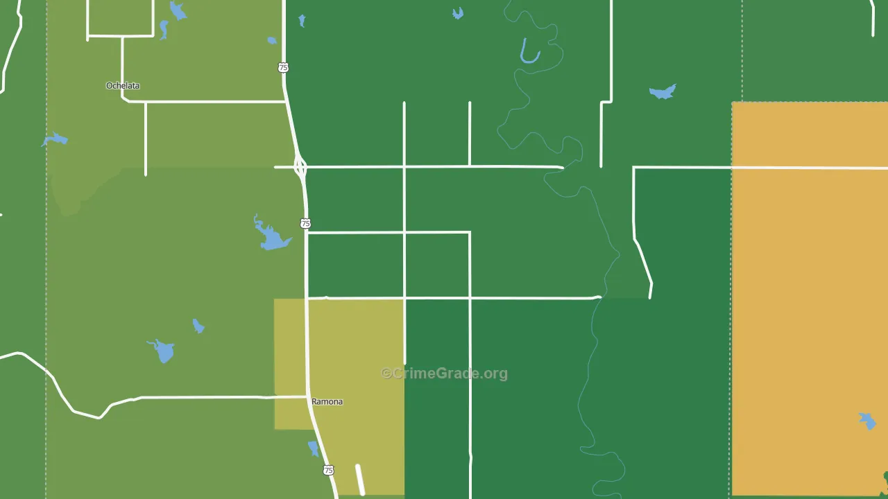 Ramona, OK Map of Drug-Related Crime Rates