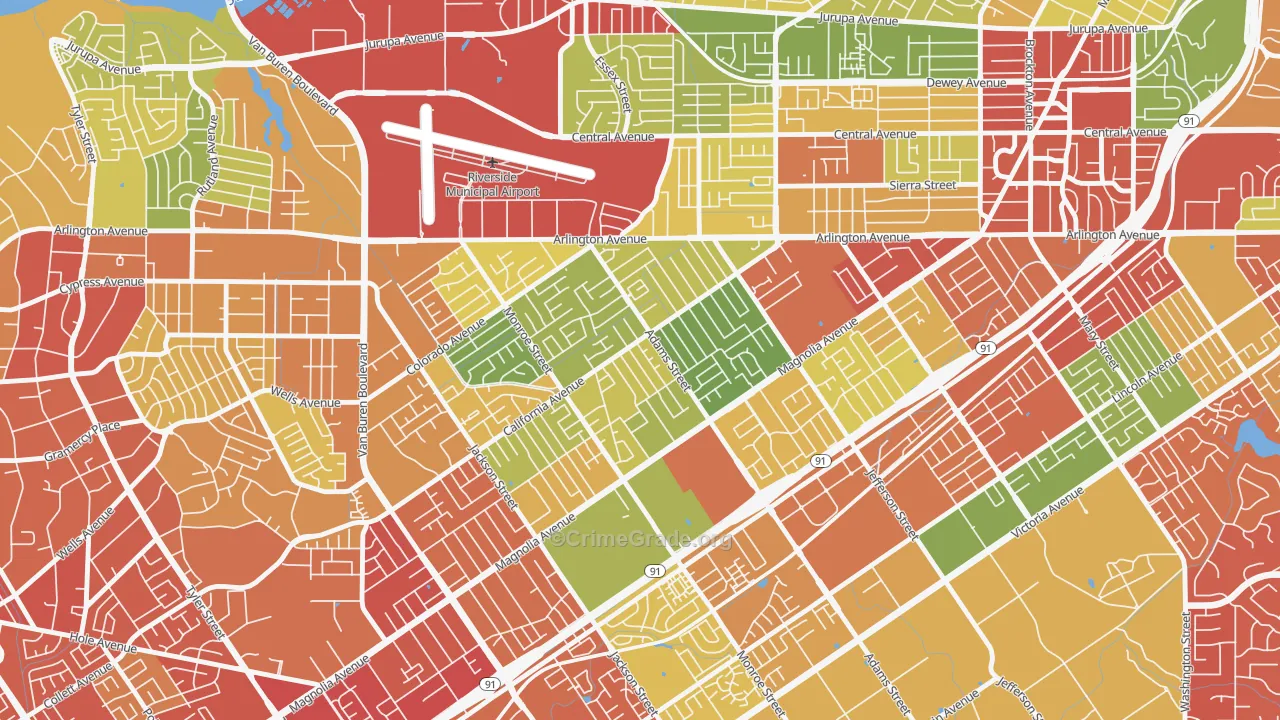 Ramona, Riverside, CA Map of Drug-Related Crime Rates