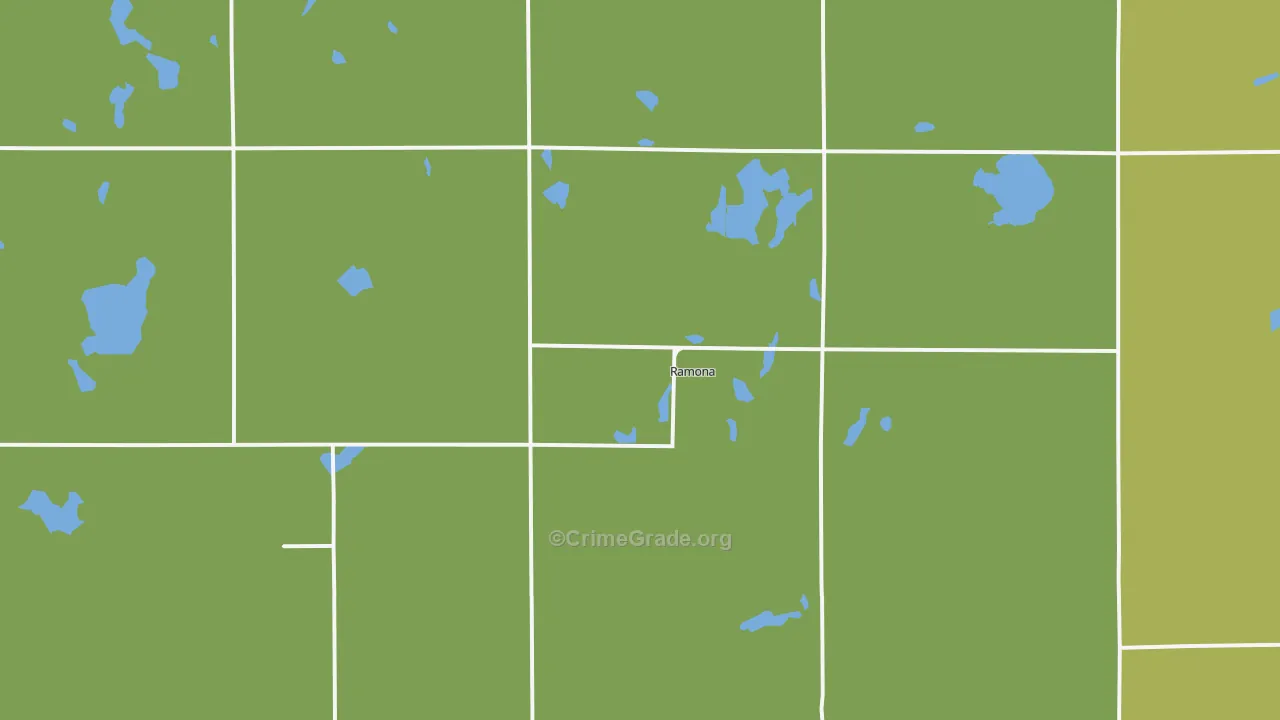 Ramona, SD Map of Drug-Related Crime Rates