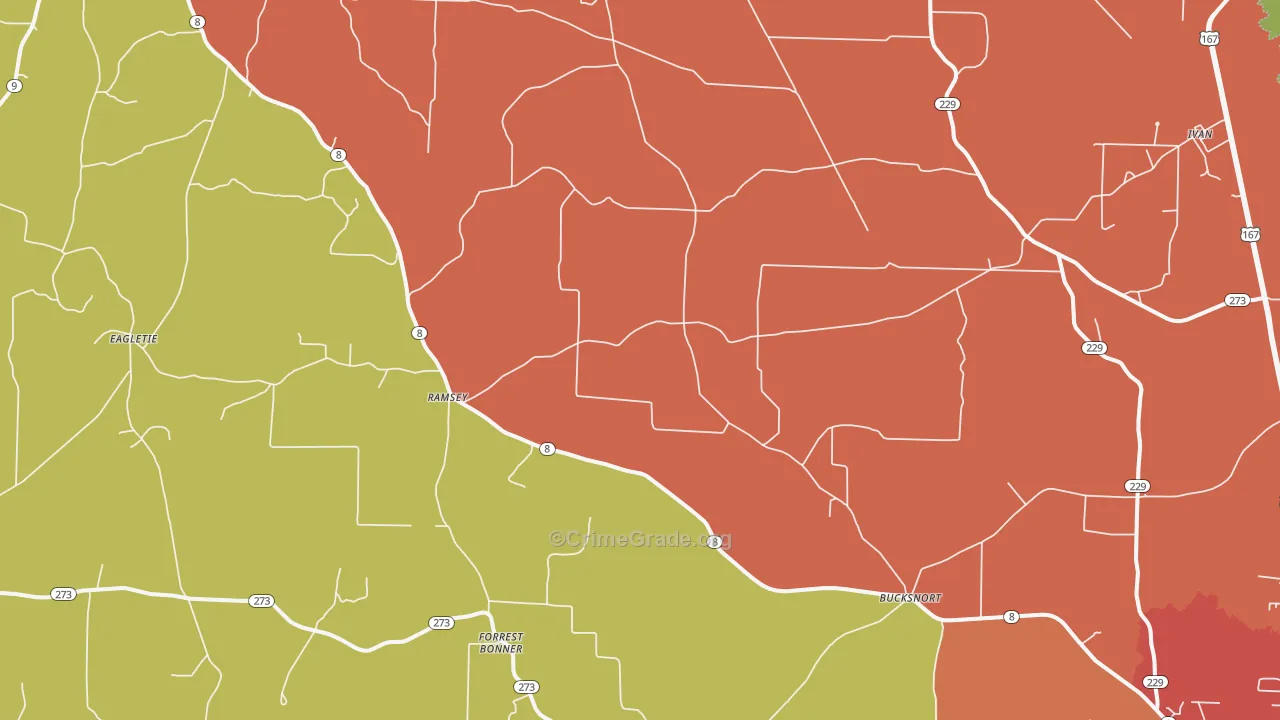 Ramsey, AR Map of Drug-Related Crime Rates