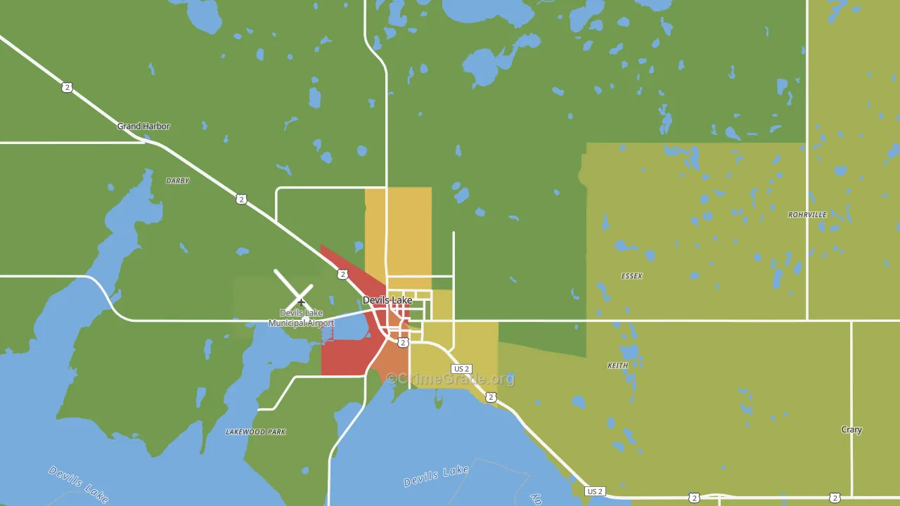 Ramsey County, ND Map of Drug-Related Crime Rates