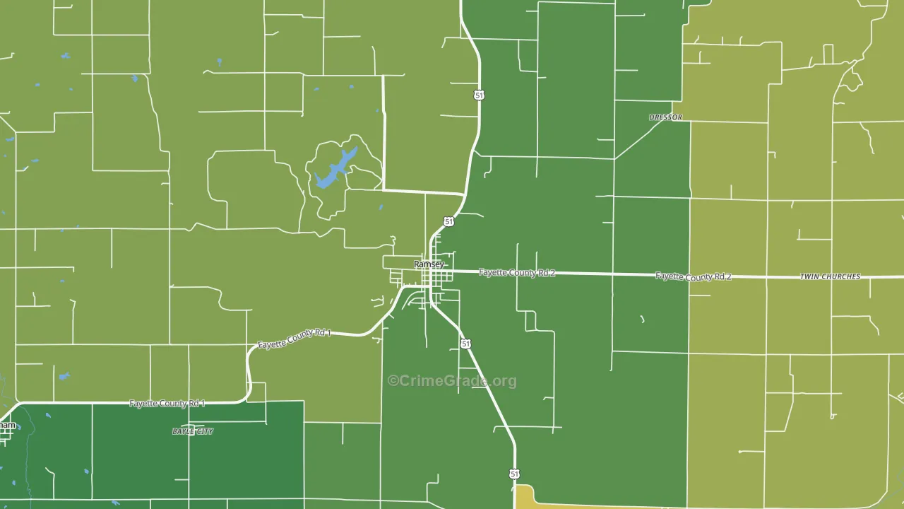 Ramsey, IL Map of Drug-Related Crime Rates