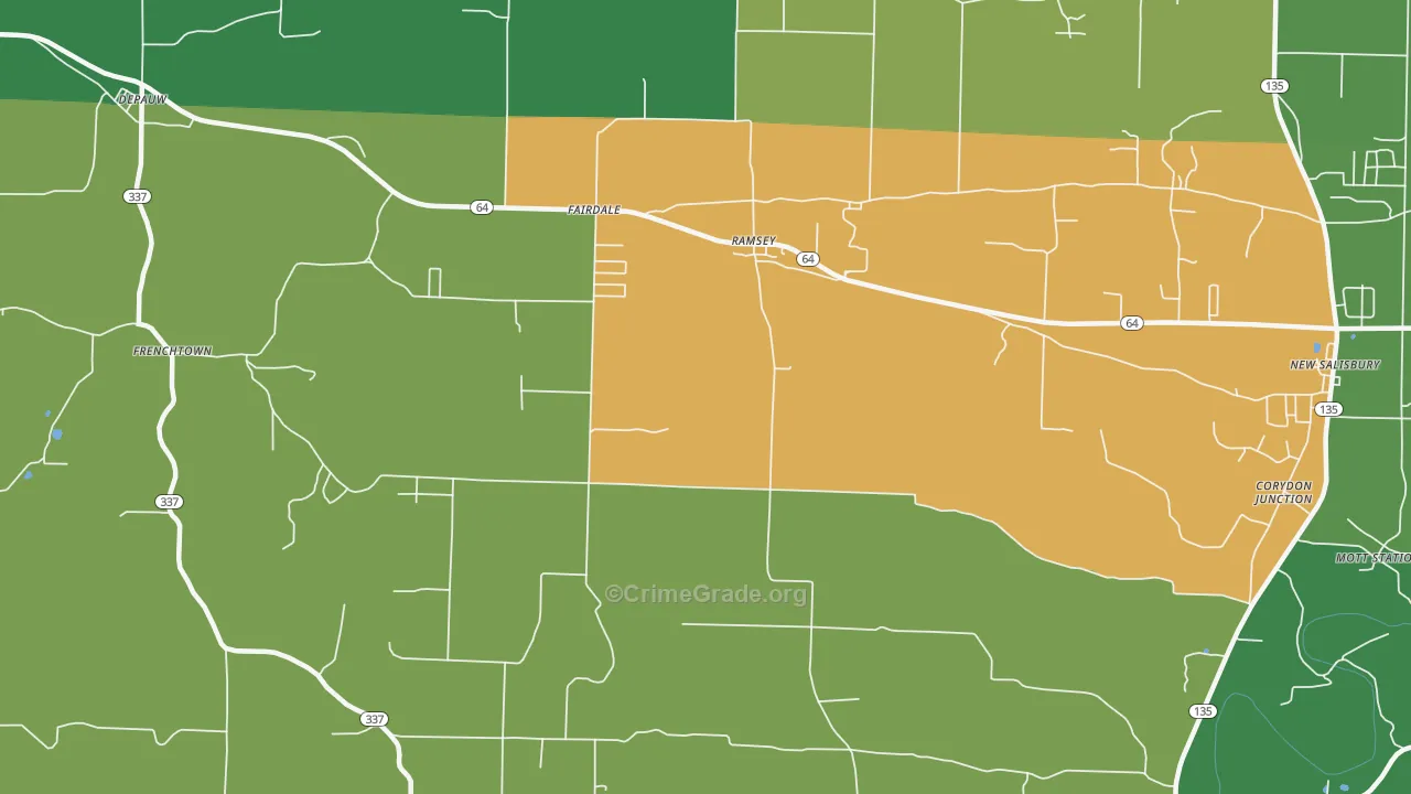 Ramsey, IN Map of Drug-Related Crime Rates