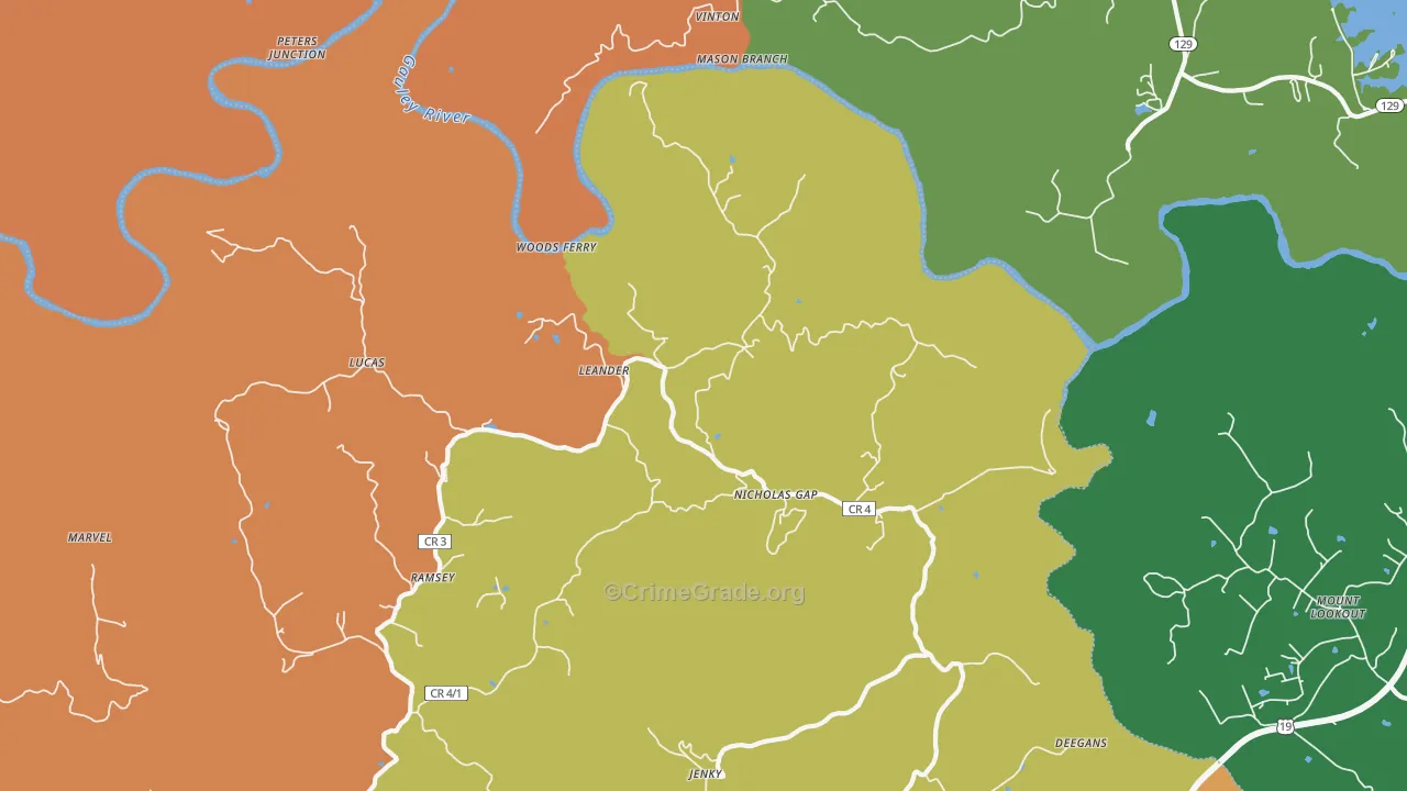 Ramsey, WV Map of Drug-Related Crime Rates
