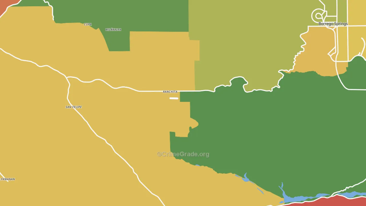 Ranchita, CA Map of Drug-Related Crime Rates