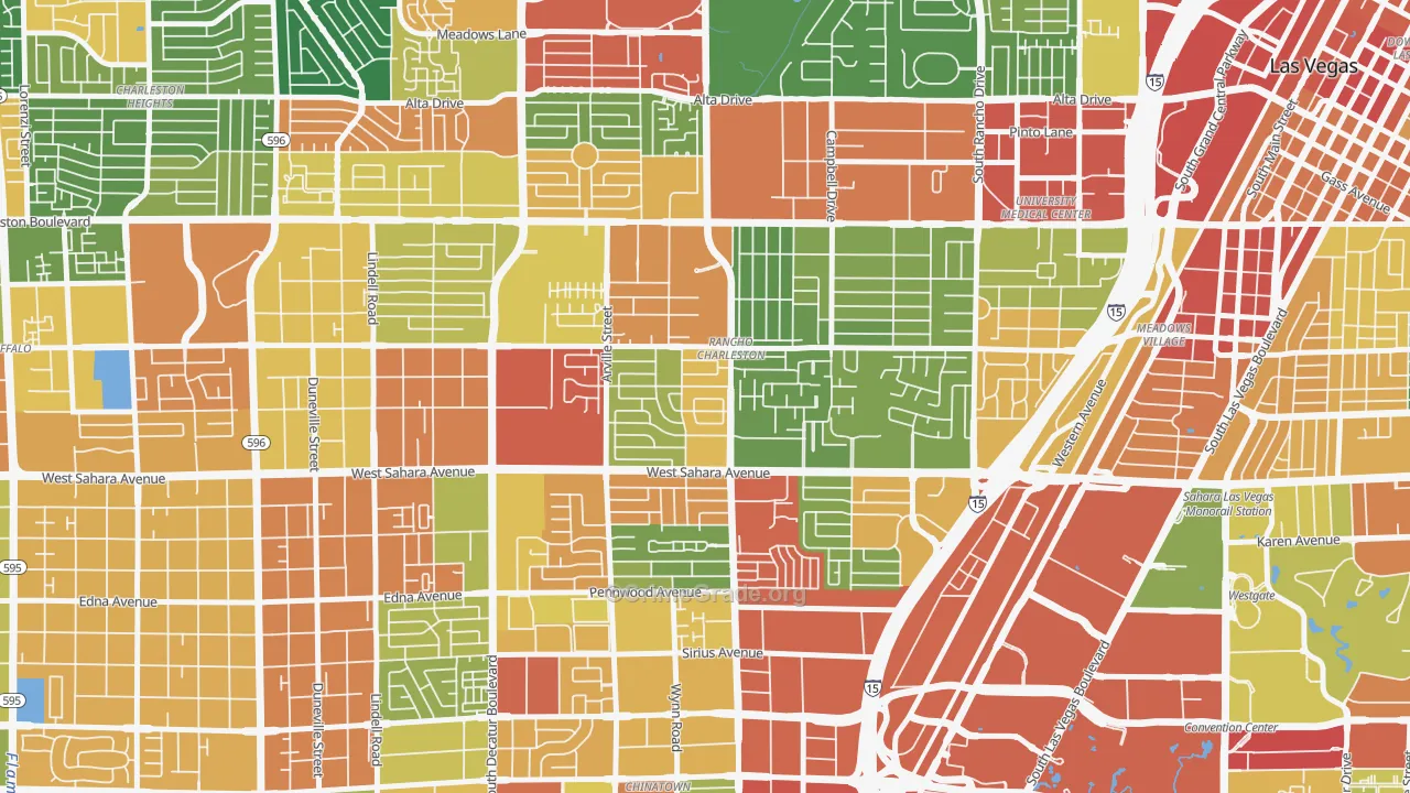 Rancho Charleston, Las Vegas, NV Map of Drug-Related Crime Rates