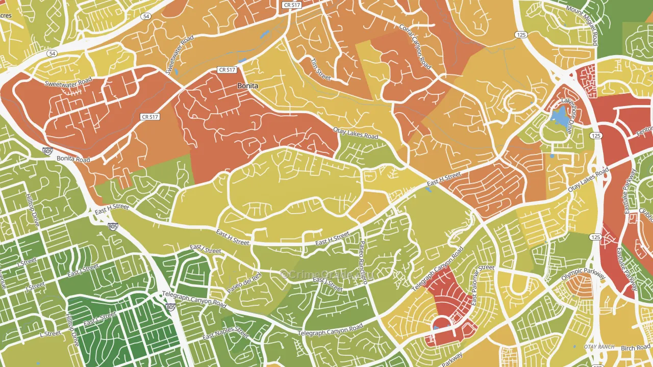 Rancho del Rey, Chula Vista, CA Map of Drug-Related Crime Rates