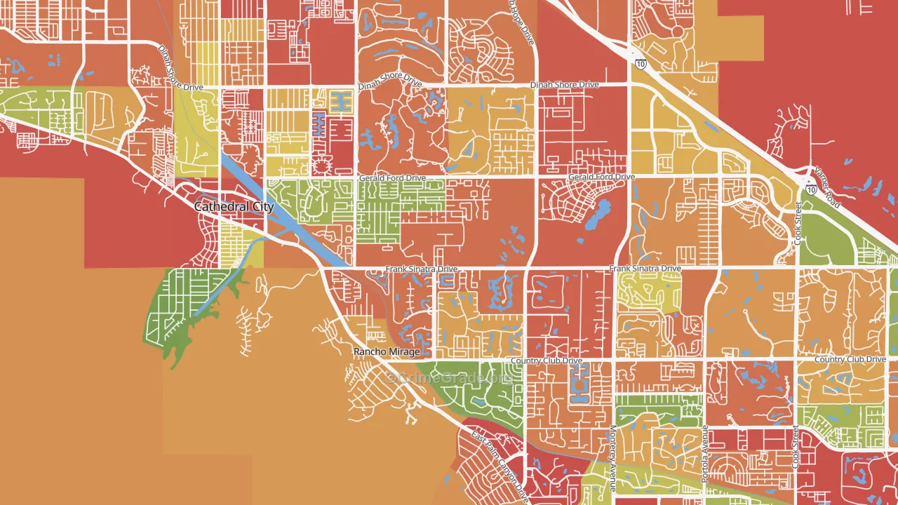 Rancho Mirage, CA Map of Drug-Related Crime Rates