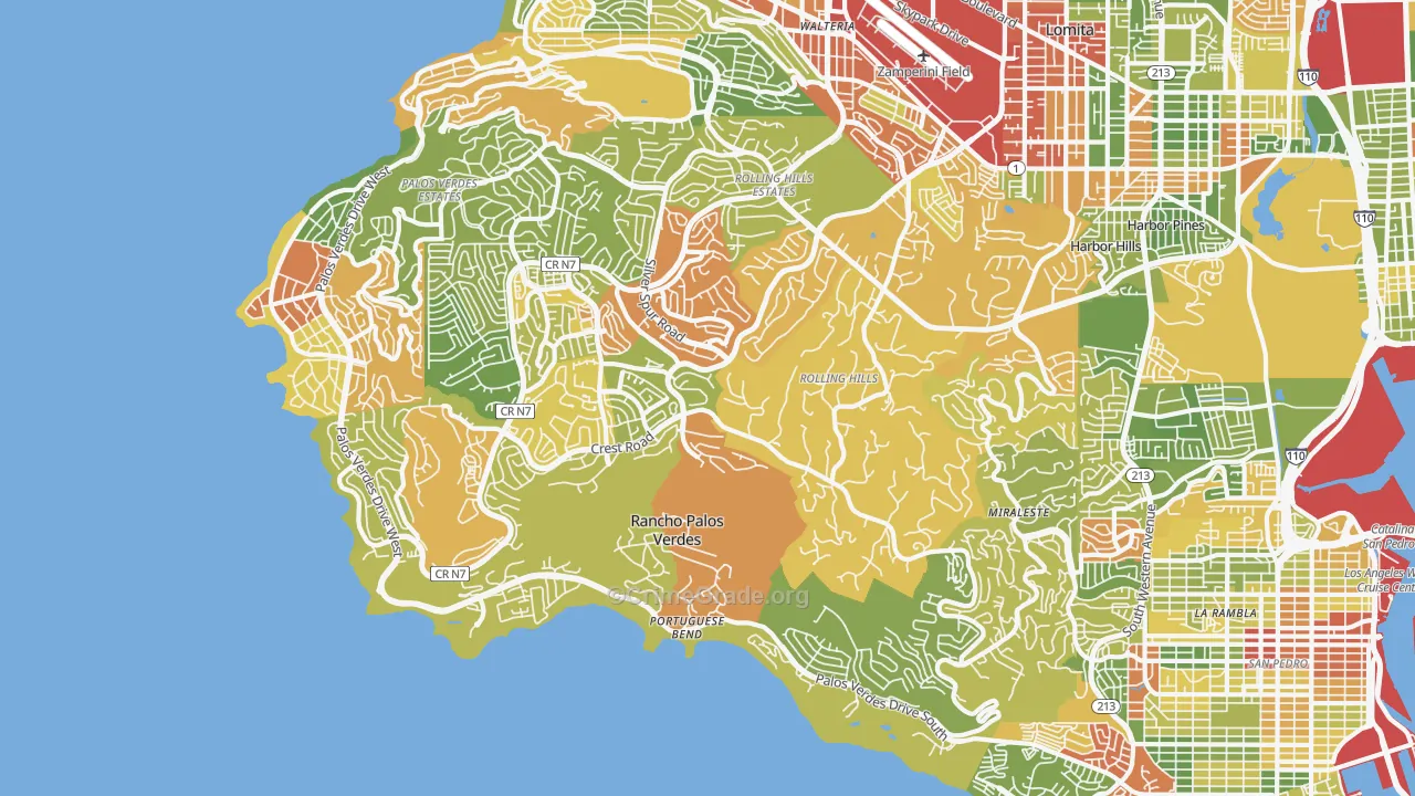 Rancho Palos Verdes, CA Map of Drug-Related Crime Rates