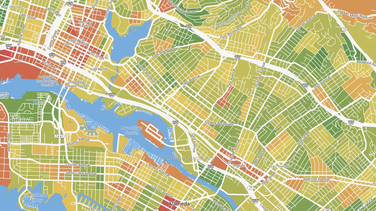 Rancho San Antonio, Oakland, CA Map of Drug-Related Crime Rates
