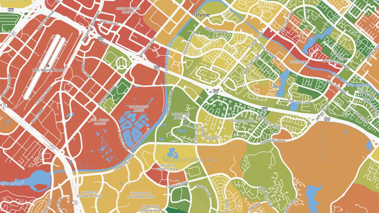 Rancho San Joaquin, Irvine, CA Map of Drug-Related Crime Rates