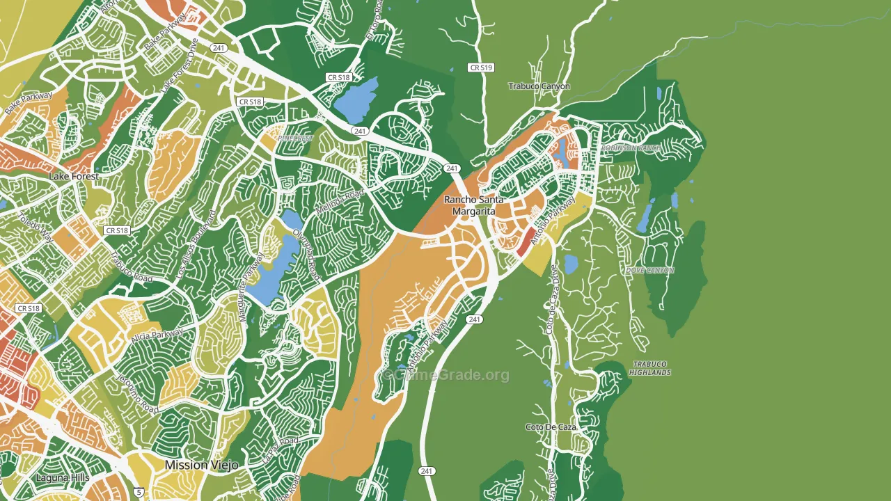 Rancho Santa Margarita, CA Map of Drug-Related Crime Rates