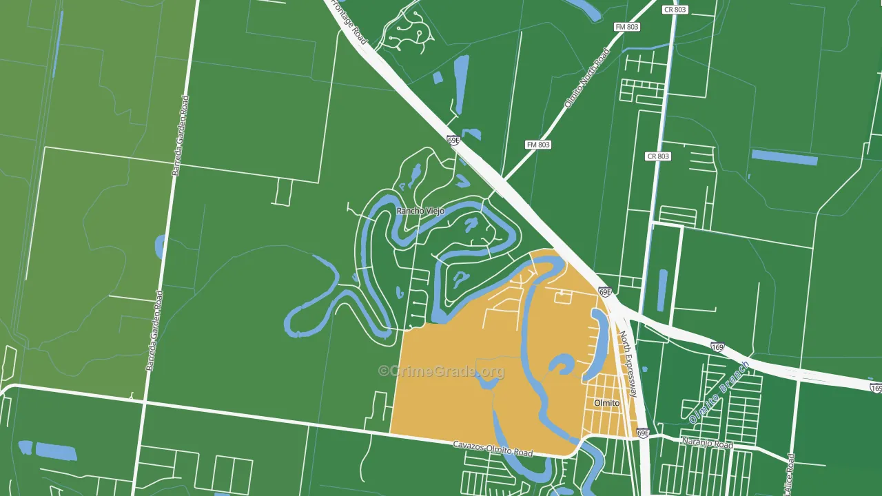 Rancho Viejo, TX Map of Drug-Related Crime Rates