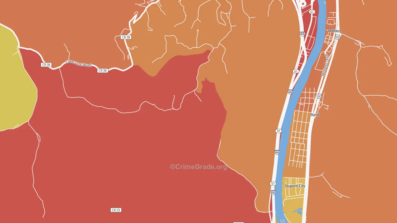 Rand, WV Map of Drug-Related Crime Rates